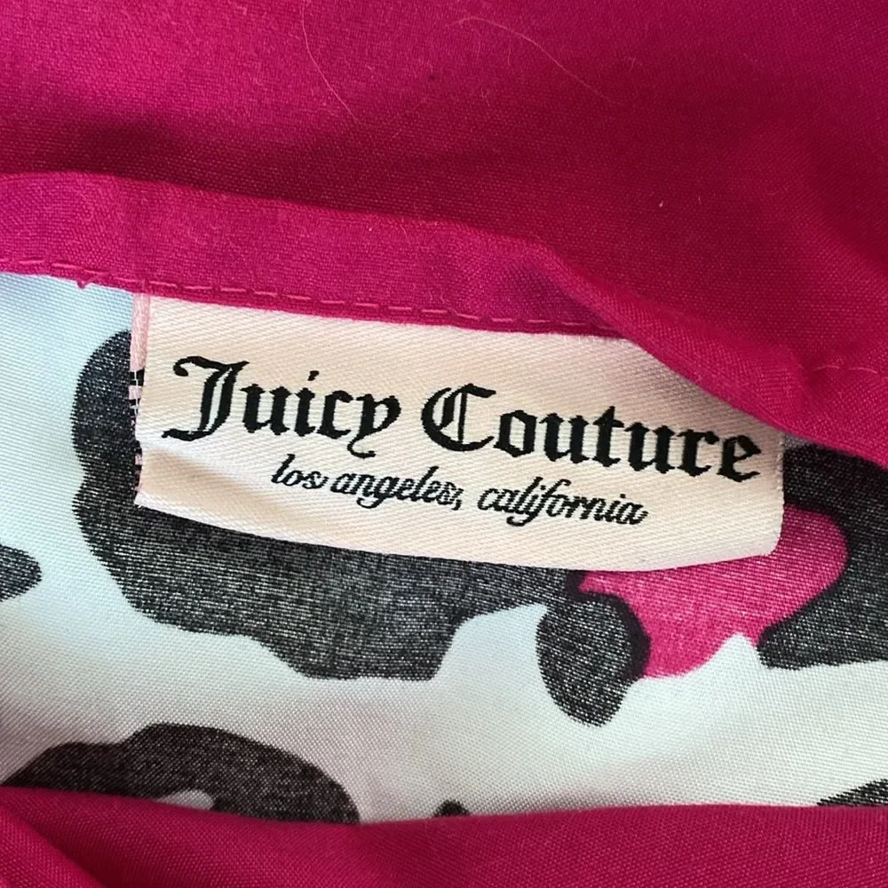 VTG Juicy Couture Leopard Print Pillowcase 29 x 23 in Y2K Hot Pink Pop of color